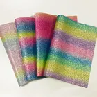 2019 different color Printed Glitter pu leather for Hair Bow xht -368