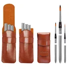 Customized Synthetic Weasel Sable Hair Round Detail Travel Paint Brush with Metal Handle for Sale