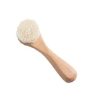 2019 trend hot sale private label custom natural wooden soft baby goat hair brush