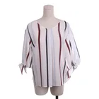 2019 New arrival autumn women casual striped shirt loose long sleeve lady blouse