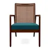 Rattan net on the back of solid wood frame sofa chair