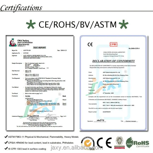 JAXY certifications