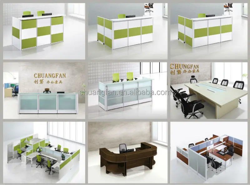 Cf Furniture Glass Reception Front Desk Design Office Decoration