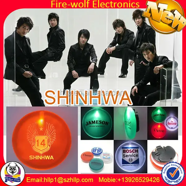 高品質カスタムロゴ点滅ledバッジ、led名バッジ、点滅ledボタンバッジ仕入れ・メーカー・工場
