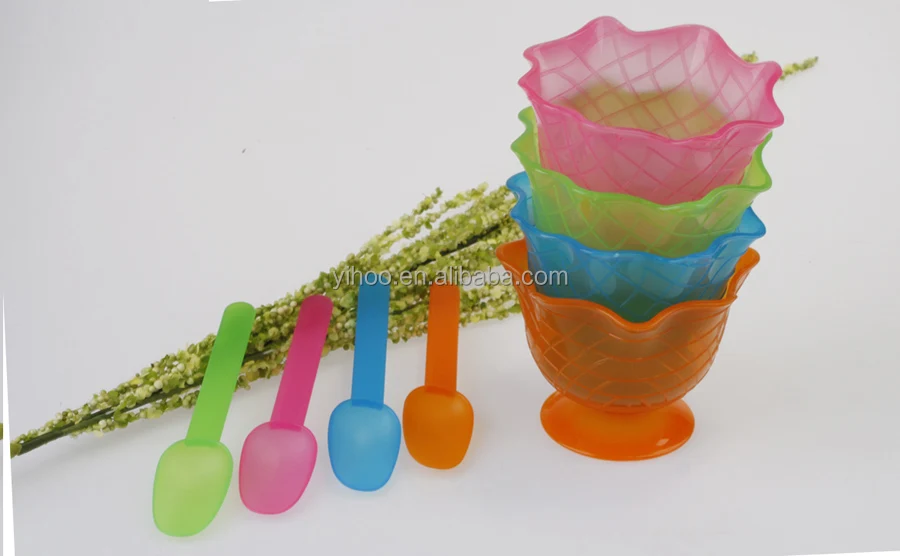 Colorful Ice Cream Bowl with Spoon Set lunch box with soup bowl