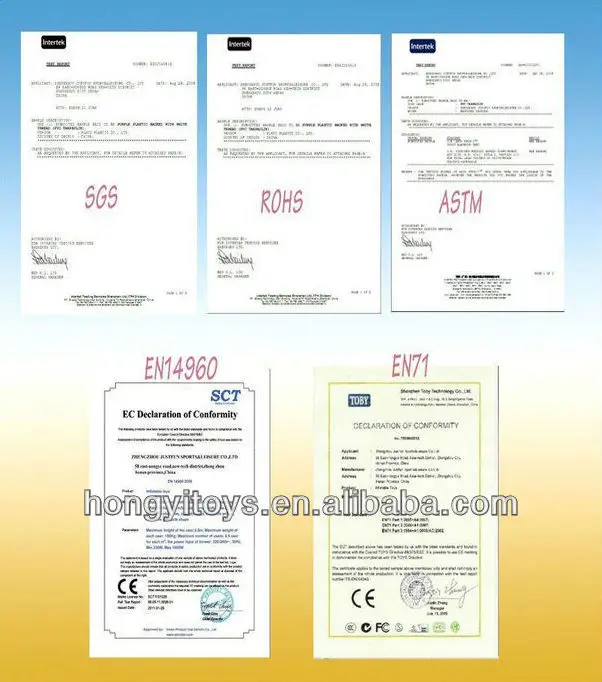 cetificate SGS RoHS EN14960 CE ASTM