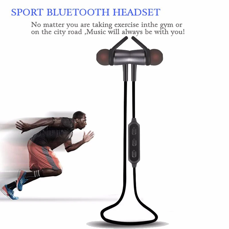 Y522 Wireless Blue tooth Earphones Metal Magnetic Sport Running Headphones Stereo Bass Headset Handsfree With Mic - ANKUX.COM