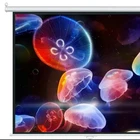 110" 16:9 motorized projection screen, electric projector screen with remote control/matte white/hex housing