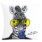 Zebra Print 100% Cotton Throw Pillow Cover Animal print Cushion Cover
