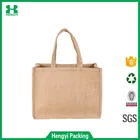 Fashion promotional natural cotton material jute bag in shopping bags for custom logo shopping bags