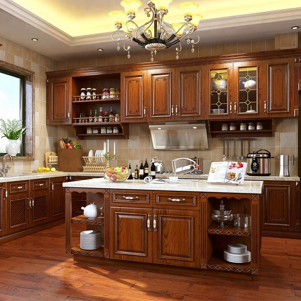 Oak Luxury Kitchen Cabinet Modular Hanging Cupboard Cabinets Buy