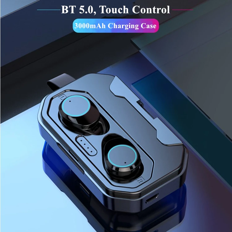 X6 TWS Waterproof Wireless Touch Earphones Blue tooth 5.0 Headset with 3000 mAh Power Bank - ANKUX.COM