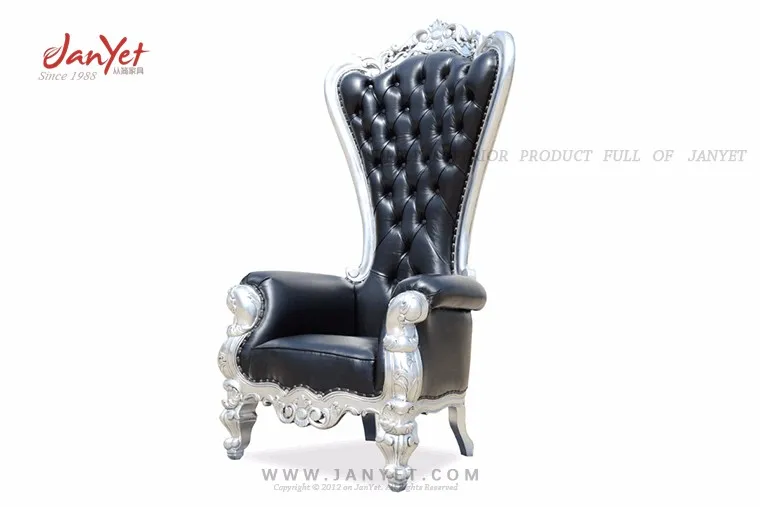 2017 Wholesale High Back Black Throne Chairs For Rental