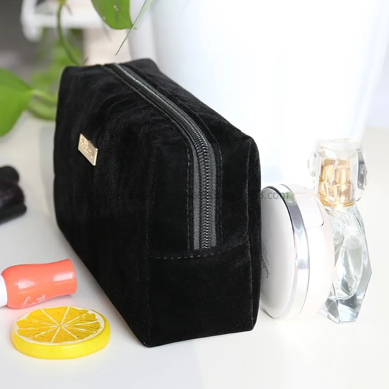 high quality wholesale custom cheap velvet cosmetic bag suede
