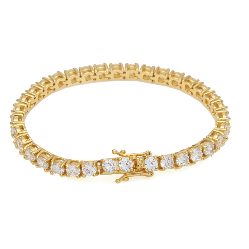 Mens Zircon Tennis Chain Bracelet Gold Silver Color Copper Material Iced Out 1 Row CZ Chain Hip hop Bracelet (KHB008), As picture
Mens Zircon Tennis Chain Bracelet Gold Silver Color Copper Material Iced Out 1 Row CZ Chain Hip hop Bracelet (KHB008), As picture
