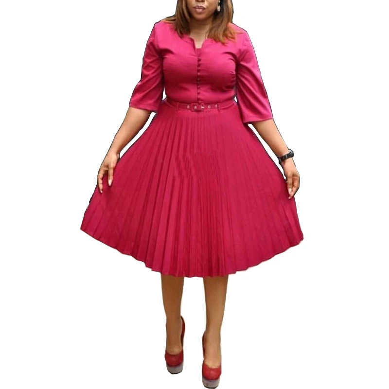 80511-MX5 African office women midi dresses