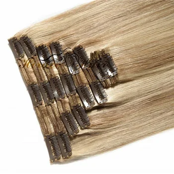 Blonde 613 Color Hair Clip In Hair Extensions For White Women