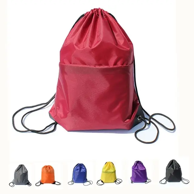 promotional sport pack recycled polyester drawstring carry bag