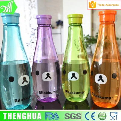 Rilakkuma Small Spout Plastic Drinking Water Bottle With Thread Lid Rilakkuma Small Spout Plastic Drinking Water Bottle With Thread Lid