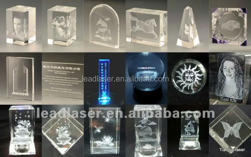 3D Laser Engraved Crystal Awards Block