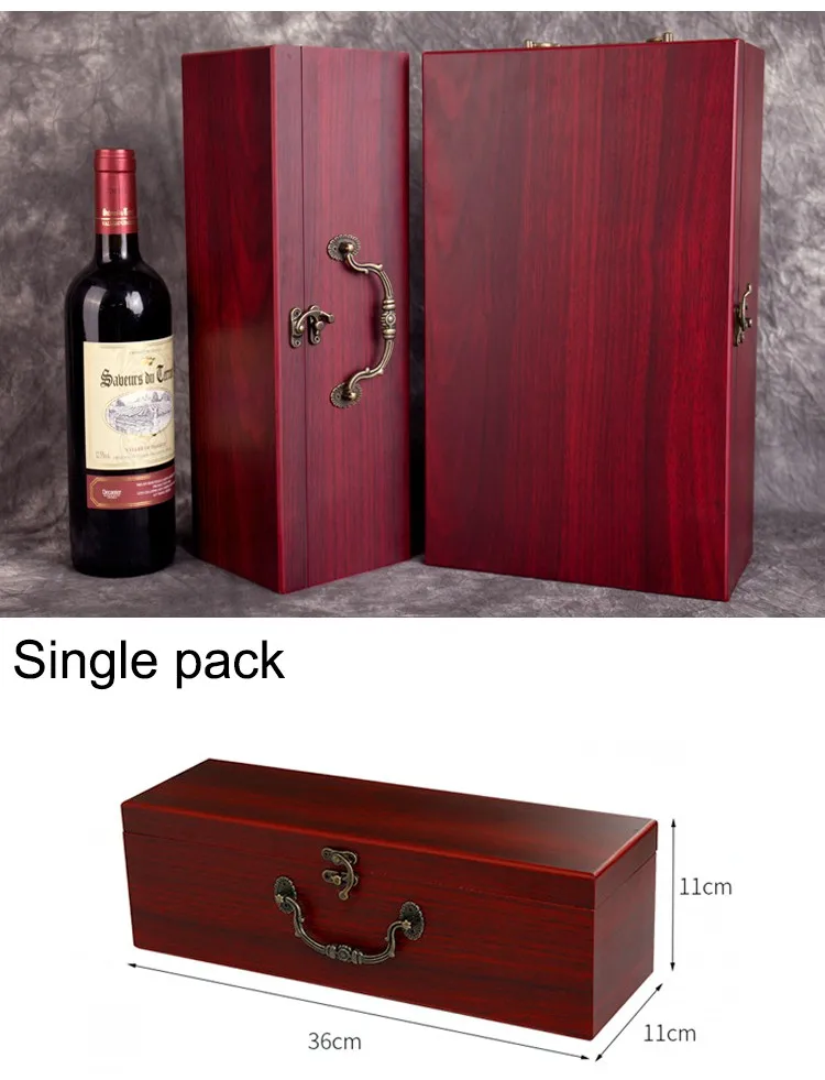 recyclable luxury wooden wine box high quality red wine gift box
