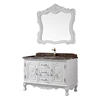 48 inch european style solid wood luxury antique bathroom sink oak bath room vanity cabinet furniture with legs