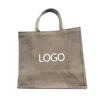 Large capacity and customizable logo jute shopping tote bag