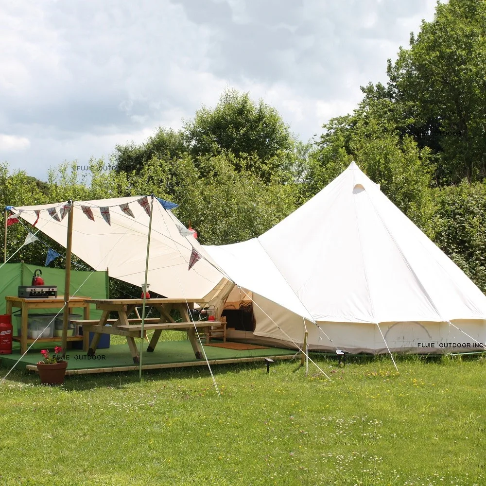 In Stock 3M Glamping Cotton Canvas Bell Tent for sale