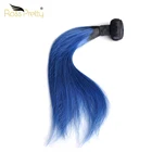 Ross Pretty 24 Inch Mishell Virgin Brazilian Yaki Human Hair Daniella Weave Remy Hair 1b Blue Ombre Braids Extensions