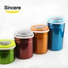 OEM 4-Piece Stainless Steel Canister Set with Airtight Acrylic Lid Food Storage Container