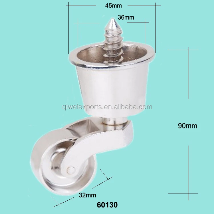 60130 nickel plated brass wheel with long screw