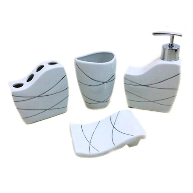 fashion life ceramic 4pcs bath set bathroom accessories modern