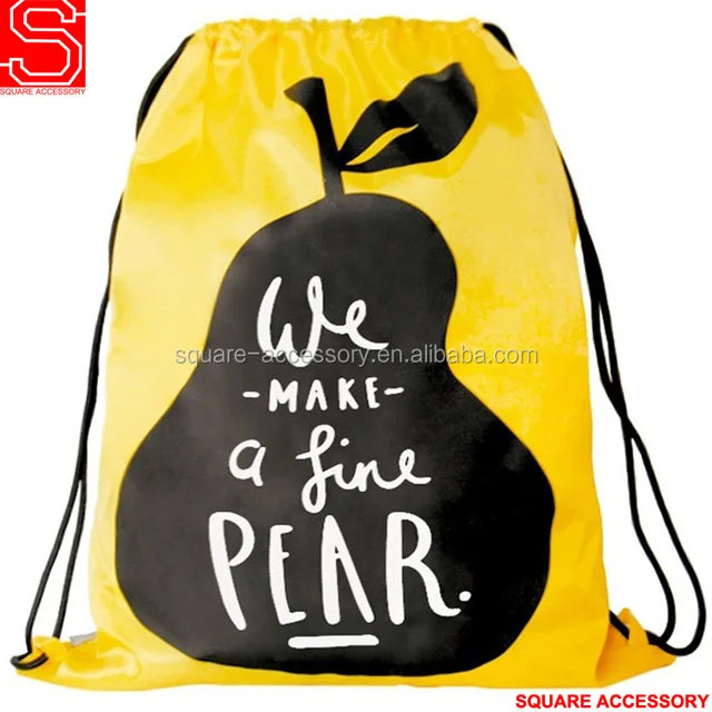 polyester gym printed sport bag custom kids drawstring backpack