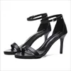Ladies Sandals Summer One-word buckle with fine heels fairy style fashion hundred ride single Shoes