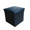 Square pu leather foldable storage box chair