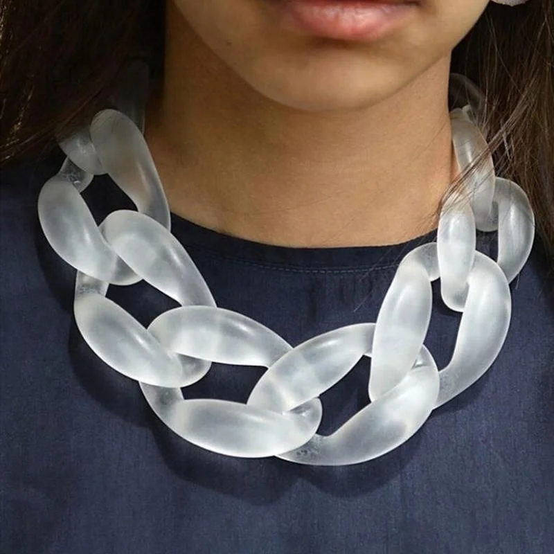 Fashion statement resin chunky chain necklace for women, Pink,black,blue.. 
Fashion statement resin chunky chain necklace for women, Pink,black,blue..