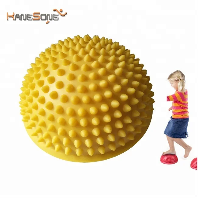 gymnastics fitness pvc half balance pod with pump foot half massage ball, Yellow
gymnastics fitness pvc half balance pod with pump foot half massage ball, Yellow