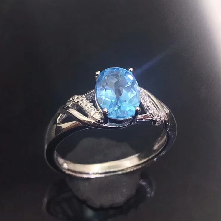 gemstone jewelry wholesale trendy adjustable blue topaz 925 sterling silver natural crystal ring for engagement 
gemstone jewelry wholesale trendy adjustable blue topaz 925 sterling silver natural crystal ring for engagement