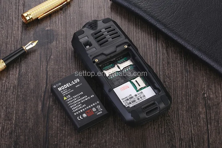 77 inch dual sim card power bank rugged mobile phone with torch