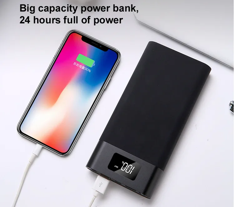 Type C USB LED display Mobile Phone charger powerbank fast charging 20000 power banks 20000mah high capacity power bank - ANKUX.COM