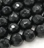 natural semi precious stones faceted round strands gemstone black Agate beads for jewelry making