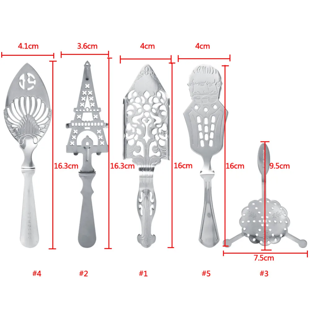 5 pcs Stainles Steel Absinthe Spoon Cocktail Bar Utensils Bitter Scoop Absinthe Glass Cup Drink Ware Drinking Spoons Filter
5 pcs Stainles Steel Absinthe Spoon Cocktail Bar Utensils Bitter Scoop Absinthe Glass Cup Drink Ware Drinking Spoons Filter
