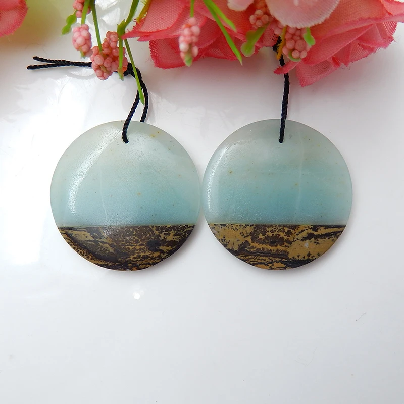 Round Gemstone Polished Earrings for women Amazonite and Exotic Chohua Jasper For Earring Making, Natural
Round Gemstone Polished Earrings for women Amazonite and Exotic Chohua Jasper For Earring Making, Natural