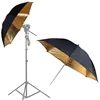 Studio photography 33" soft light reflect Umbrella black gold colour