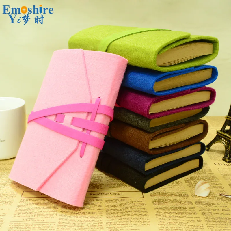 Emoshire Felt retro loose-leaf creative hand-made notebook business Korean manual DIY diary (1)