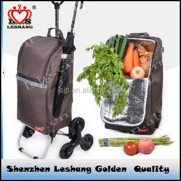 shopping trolley ice keep warm bag on wheels holiday trip picnic