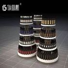 Customized metal wooden flooring rotating display stand rack for wine