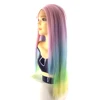 Top Quality Fashion Cheap Ombre Blonde To Pink Cheap Synthetic Wig,Rainbow Lady Human Hair