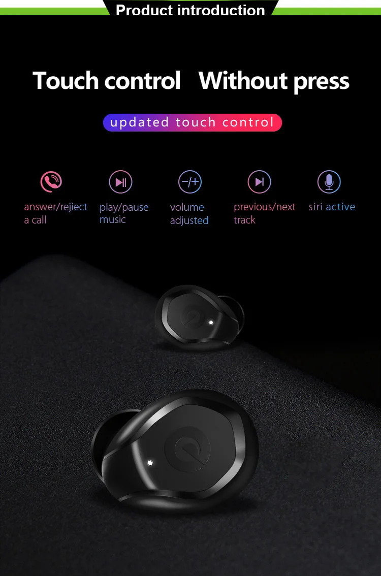 Handsfree OEM headphone tws Q8 true wireless bluetooth earphone bluetooth 5.0 wireless earbuds with mic - ANKUX.COM