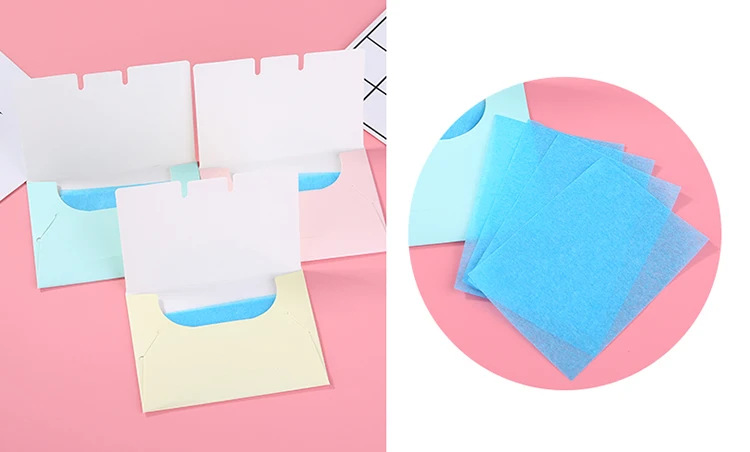 hot selling 50sheets blue oil absorbing sheet oil blotting paper